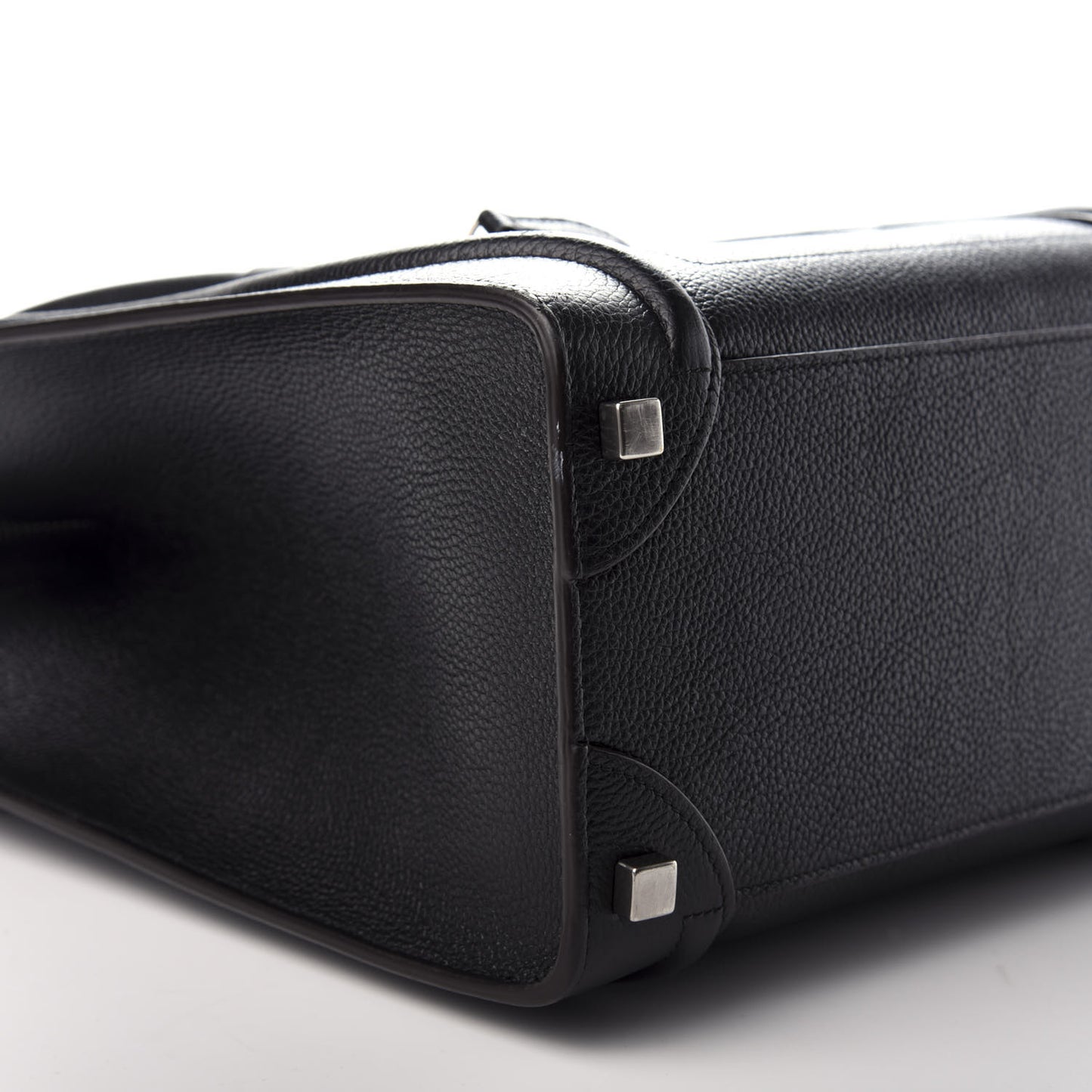 Drummed Calfskin Micro Luggage Black