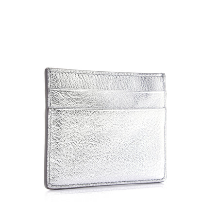 Balenciaga Metallic Goatskin Logo Everyday Multi Card Case Argent Black 3 of 8