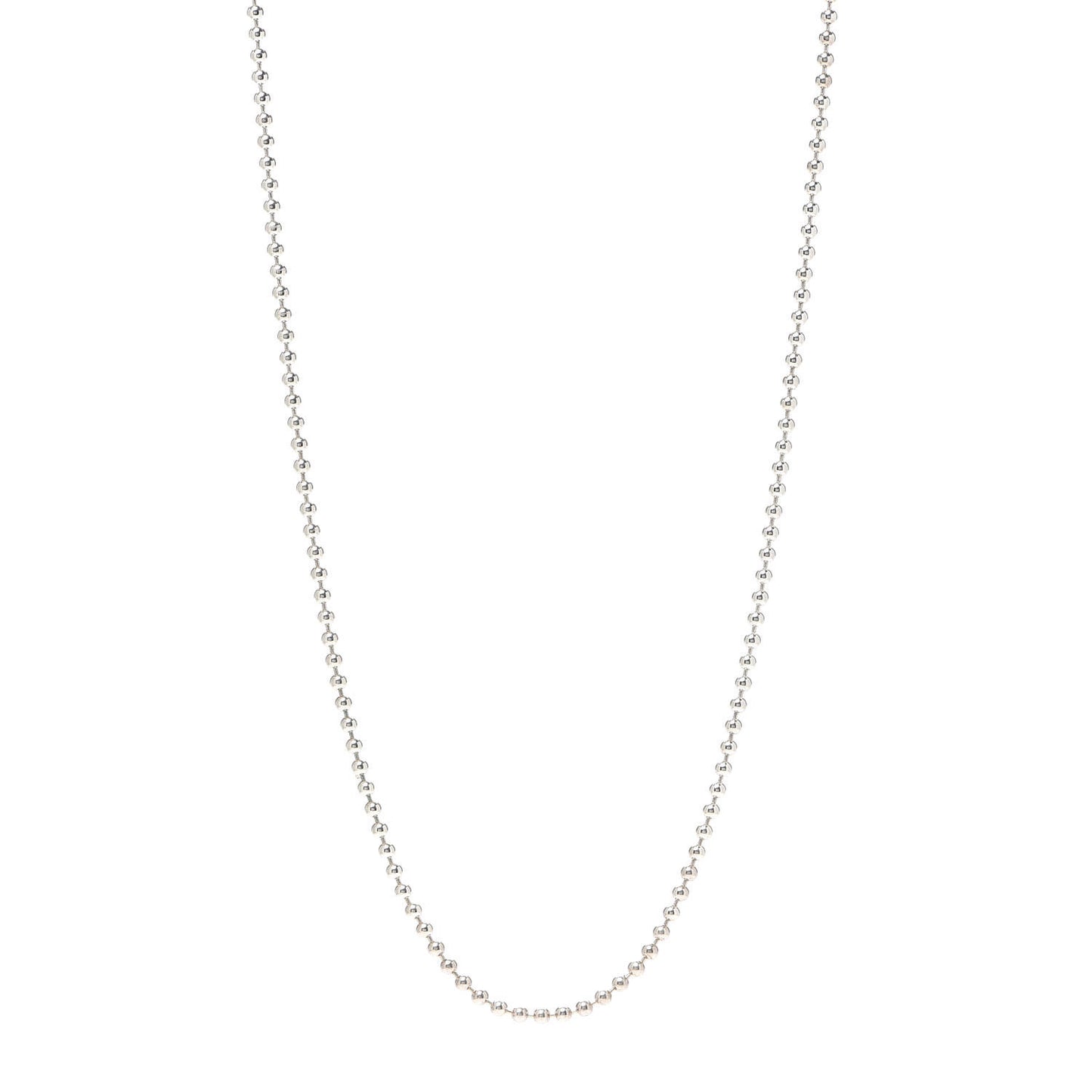 Sterling Silver 4mm Beads Necklace 24"