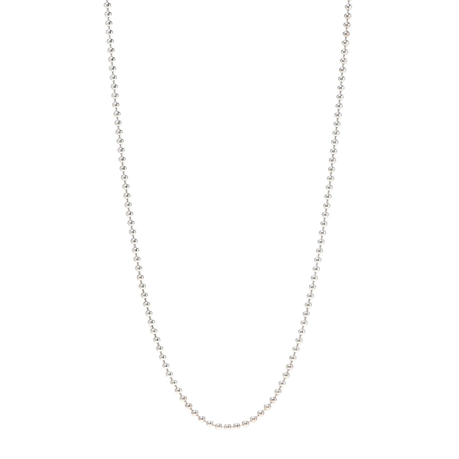 Tiffany Sterling Silver 4mm Beads Necklace 24" 1 of 5
