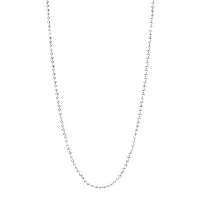 Tiffany Sterling Silver 4mm Beads Necklace 24" 1 of 5