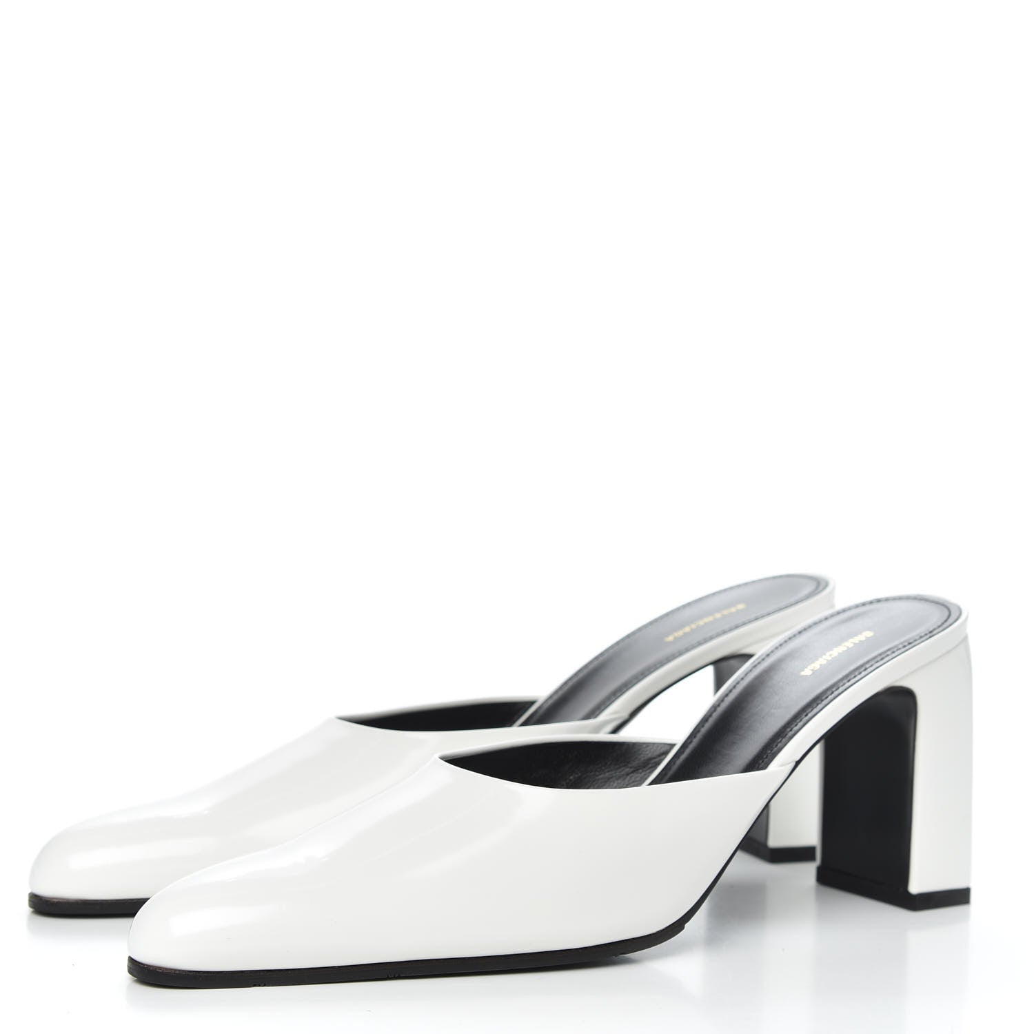 Balenciaga Patinated Calfskin Mule Pumps 39 Optic White 3 of 9