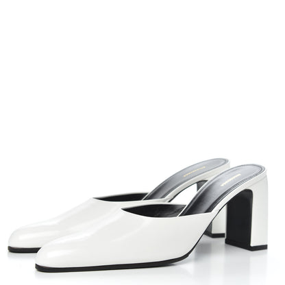 Balenciaga Patinated Calfskin Mule Pumps 39 Optic White 3 of 9