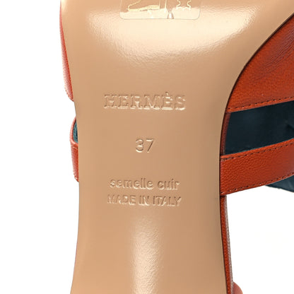 Hermes Goatskin Cute Sandals 37 Rouge Clay 7 of 8