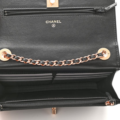 Chanel Lambskin Quilted Trendy CC Wallet On Chain WOC Black 5 of 12