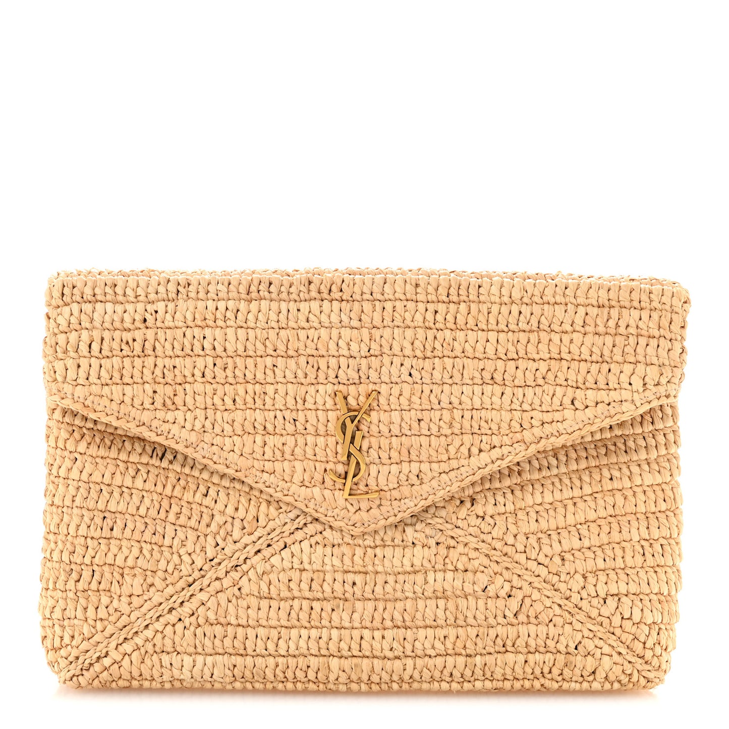 Raffia Large Cassandre Pouch Naturel Brick