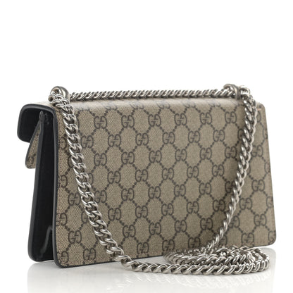 Gucci GG Supreme Monogram Suede Crystal Small Dionysus Shoulder Bag Beige Ebony Black 3 of 14