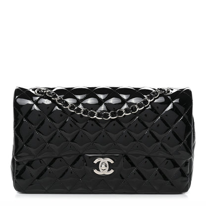 Chanel Patent Quilted Medium Double Flap Black 1 of 12