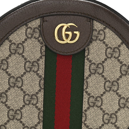 Gucci GG Supreme Monogram Web Mini Ophidia Round Shoulder Bag Brown 8 of 10