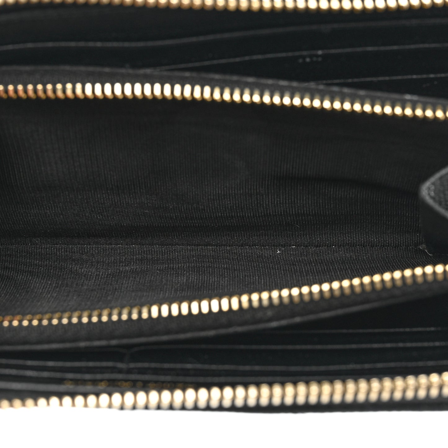 Grain De Poudre Matelasse Chevron Monogram Zip Around Wallet Black