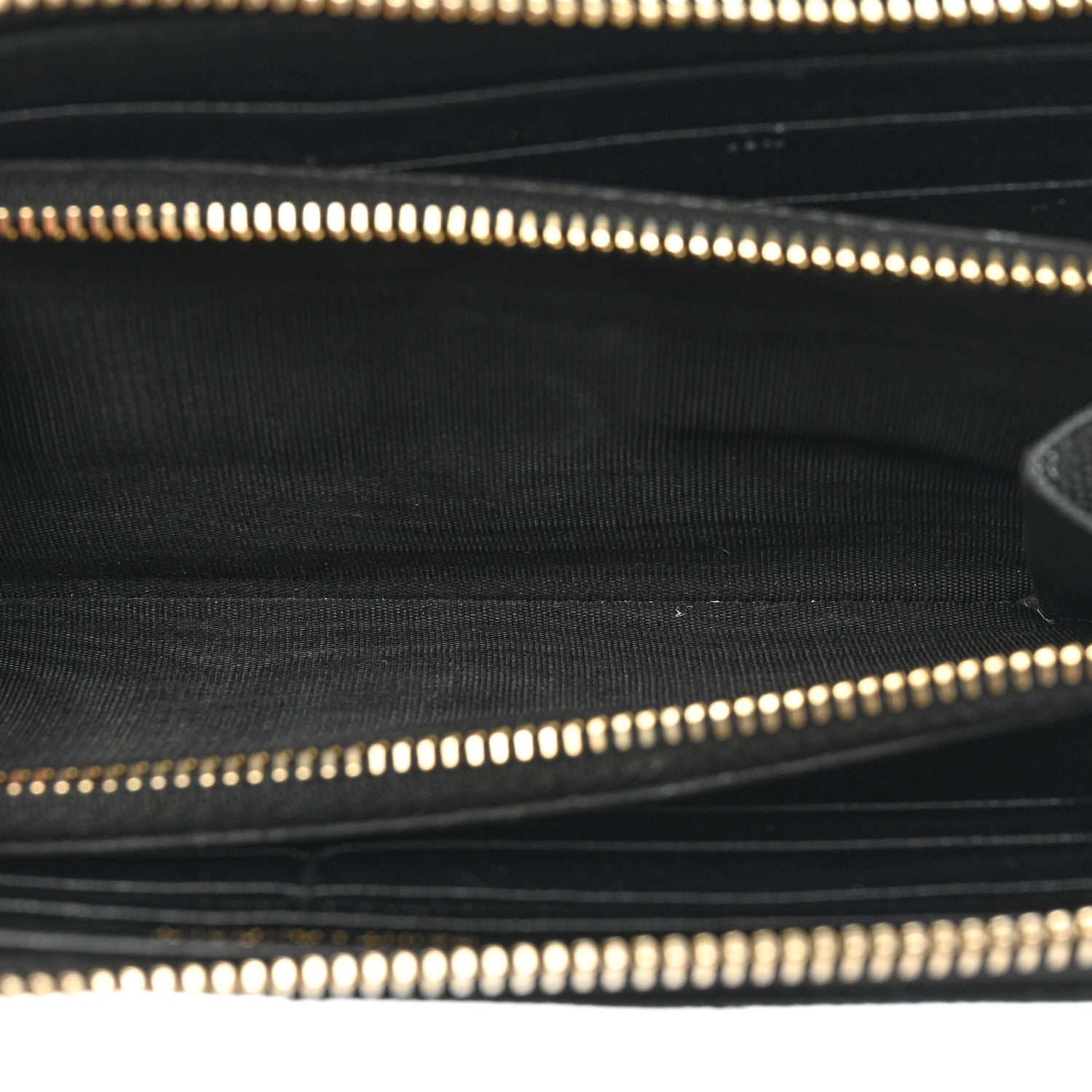 Saint Laurent Grain De Poudre Matelasse Chevron Monogram Zip Around Wallet Black 6 of 14