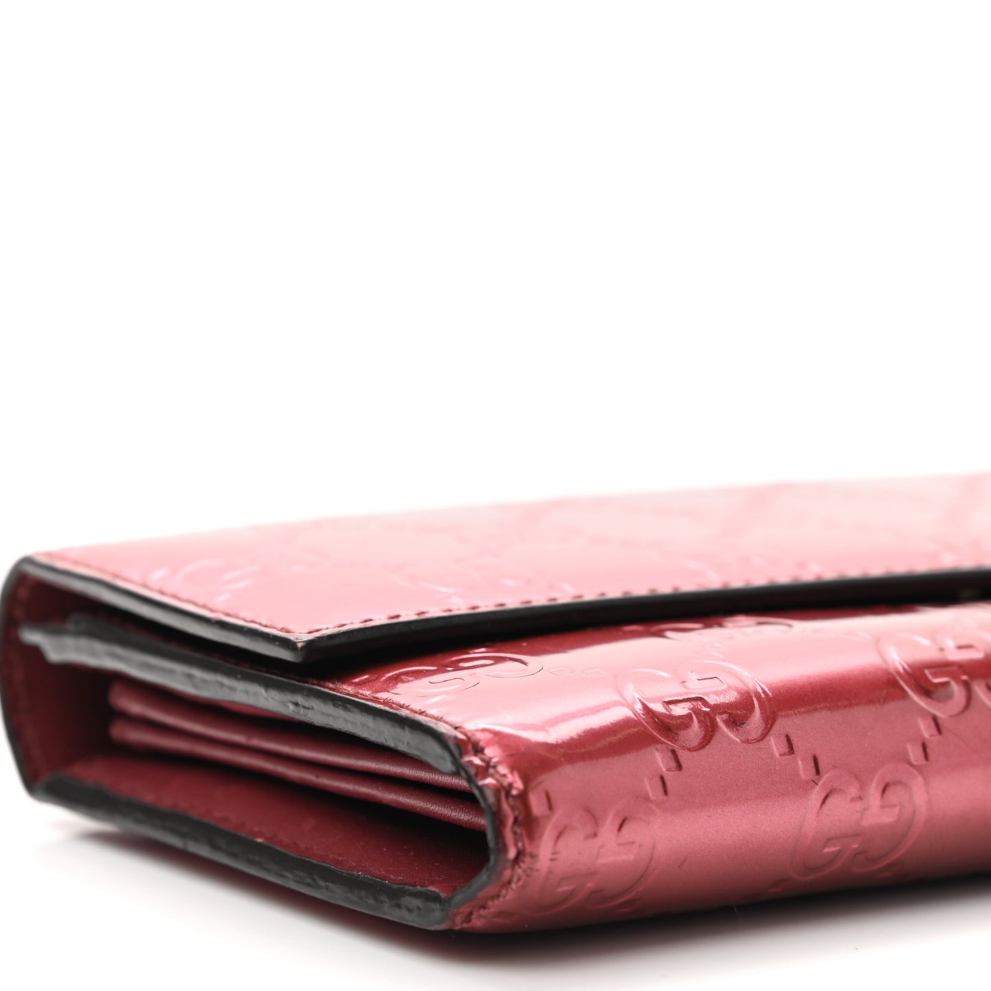 Shine Guccissima Lovely Heart Continental Wallet Tibet Red