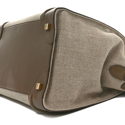 Celine Natural Canvas Smooth Calfskin Mini Luggage Brown 9 of 11