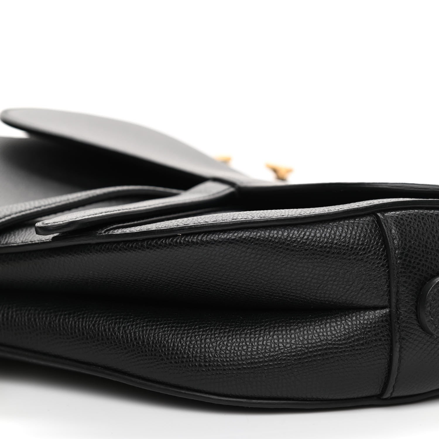 Christian Dior Grained Calfskin Saddle Bag Black 9 of 10