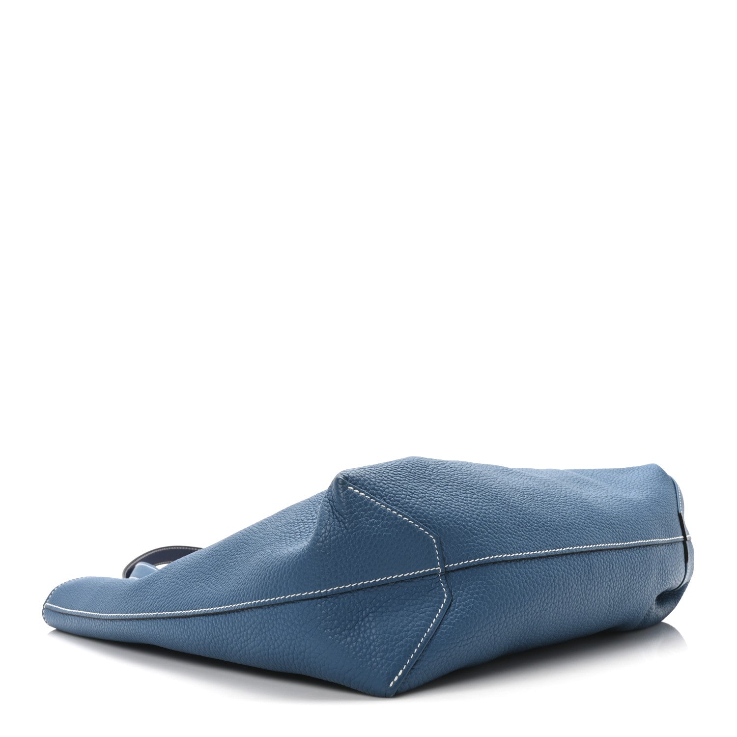 Hermes Taurillon Clemence Double Sens 45 Reversible Tote Bleu Izmir Bleu Saphir 4 of 15