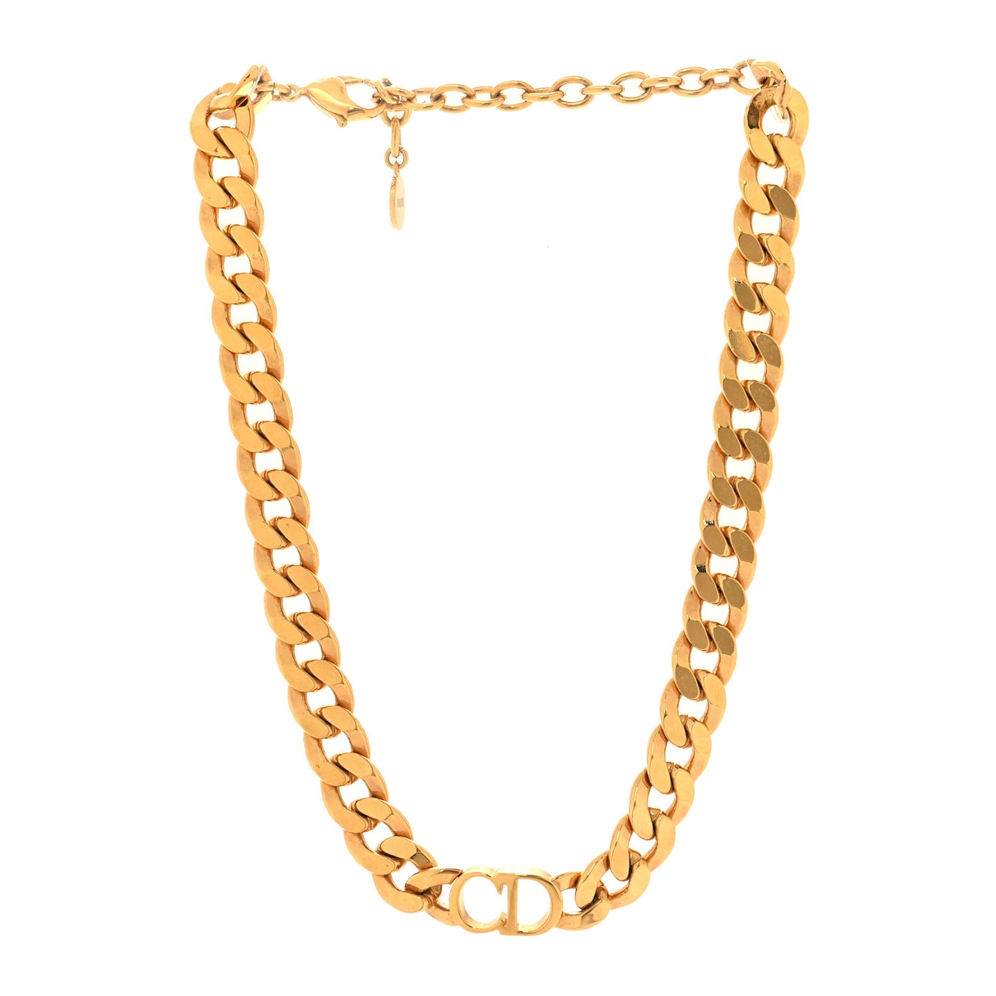 Metal CD Choker Necklace Gold