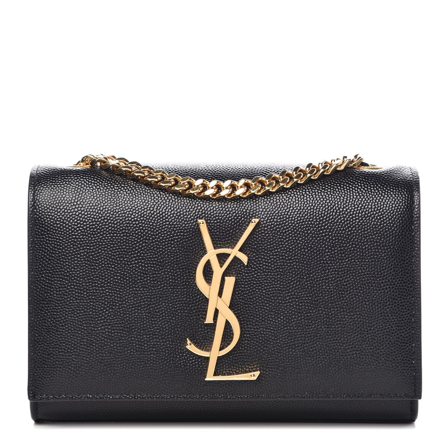 Saint Laurent Grain De Poudre Small Monogram Kate Satchel Black 1 of 9