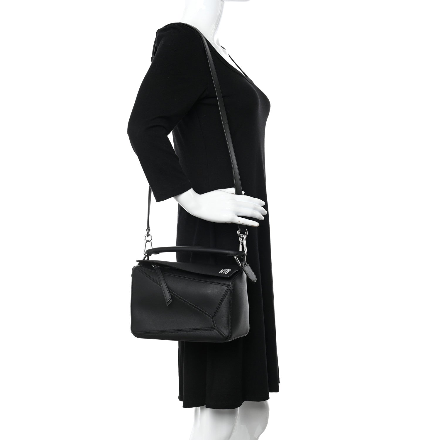 Loewe Calfskin Small Puzzle Bag Black 2 of 11