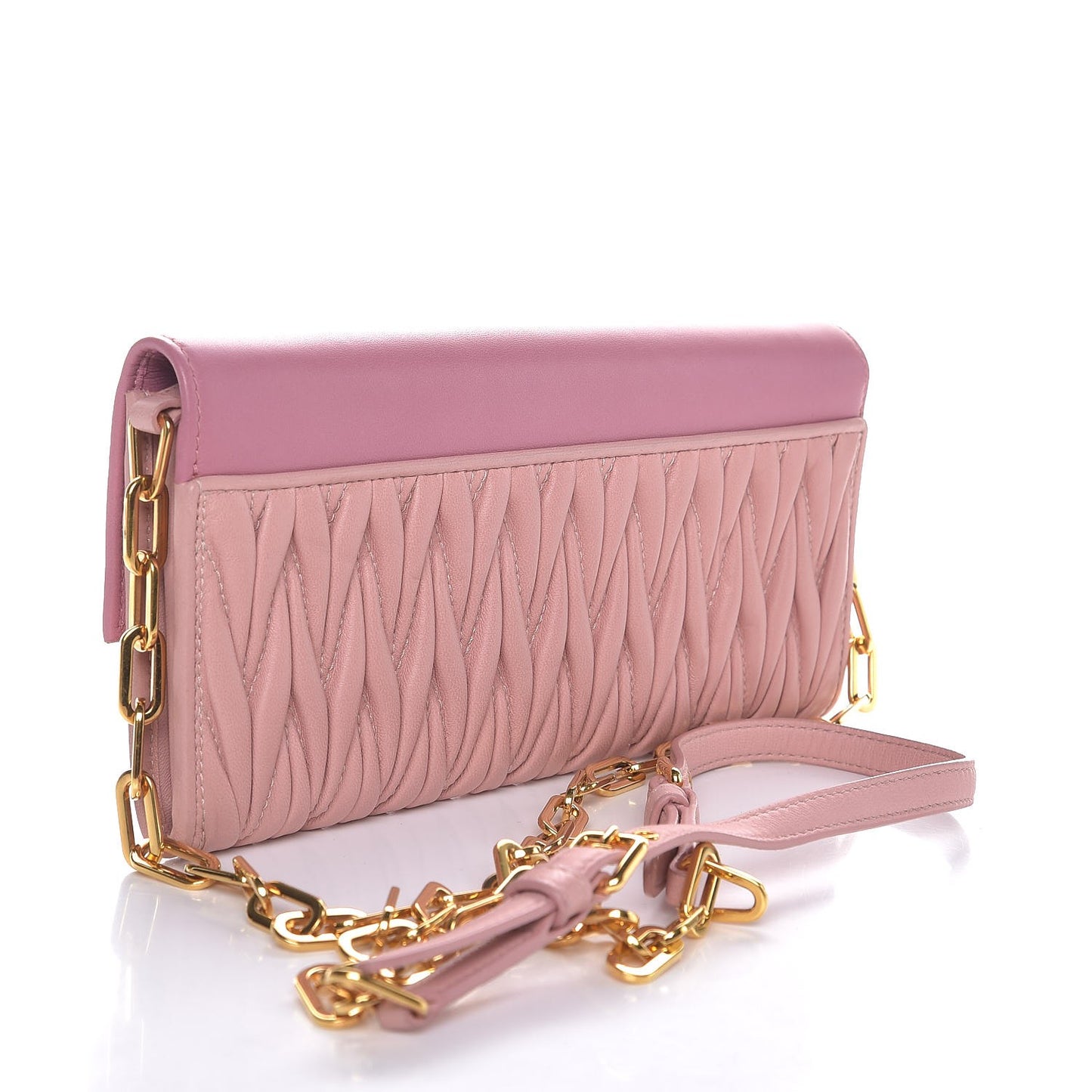 Nappa Matelasse Bicolor Wallet On Chain Loto Orchide