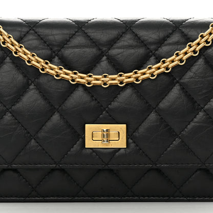 Chanel Aged Calfskin Quilted Reissue Wallet On Chain WOC Black 9 of 15