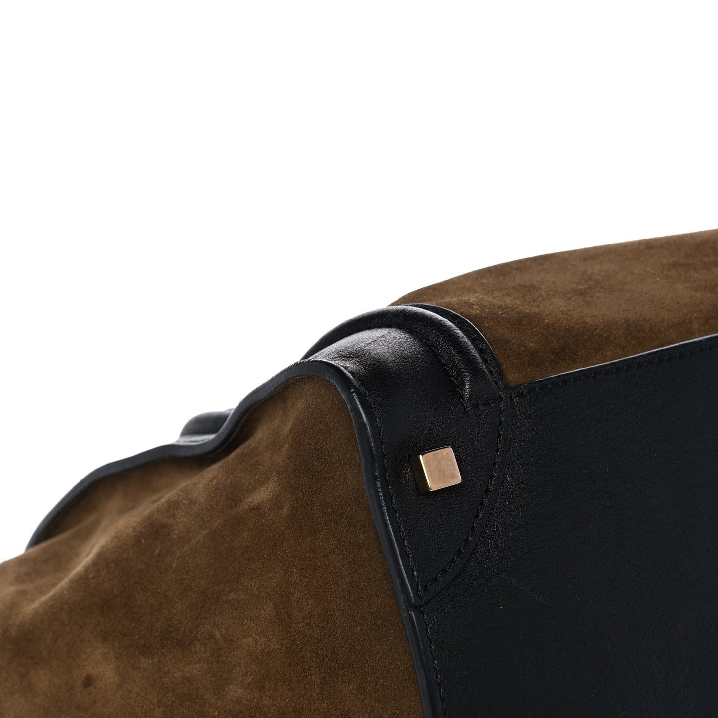 Suede Smooth Calfskin Mini Luggage Olive