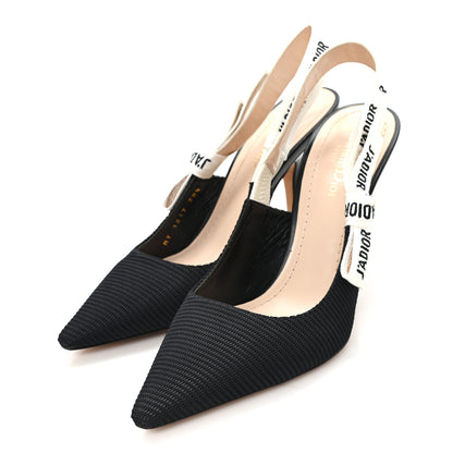 Christian Dior Technical Canvas Ribbon J Adior Slingback 100mm Pumps 38.5 Black 4 of 10