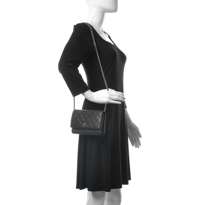 Chanel Caviar Quilted Wallet On Chain WOC Black 2 of 9