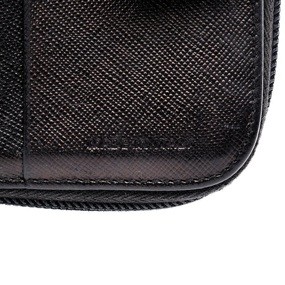 Prada Saffiano Compact Zip Around Wallet Black 9 of 14