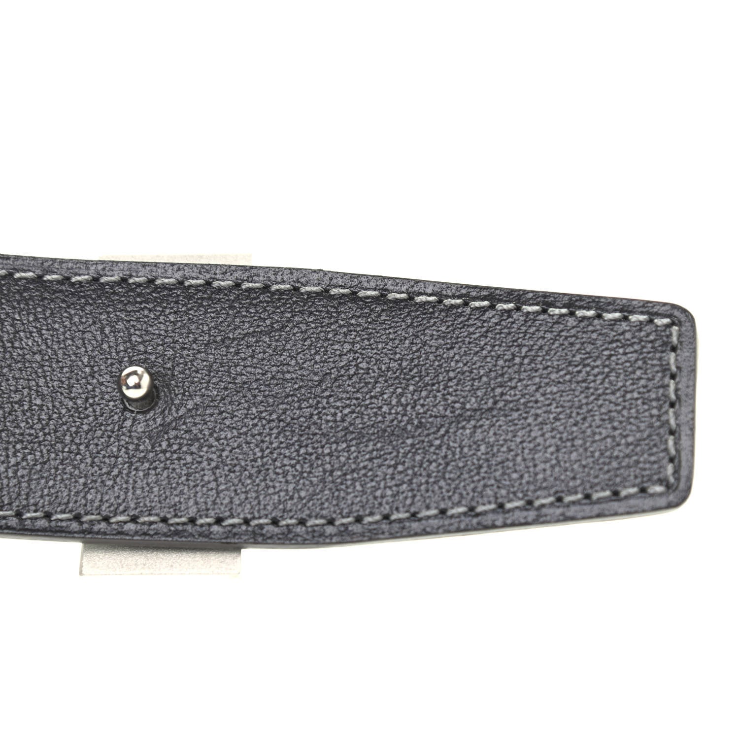 Hermes 135 Togo 32mm Guilloche H Belt 90 Ciel Graphite 9 of 9