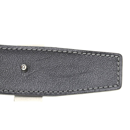 Hermes 135 Togo 32mm Guilloche H Belt 90 Ciel Graphite 9 of 9