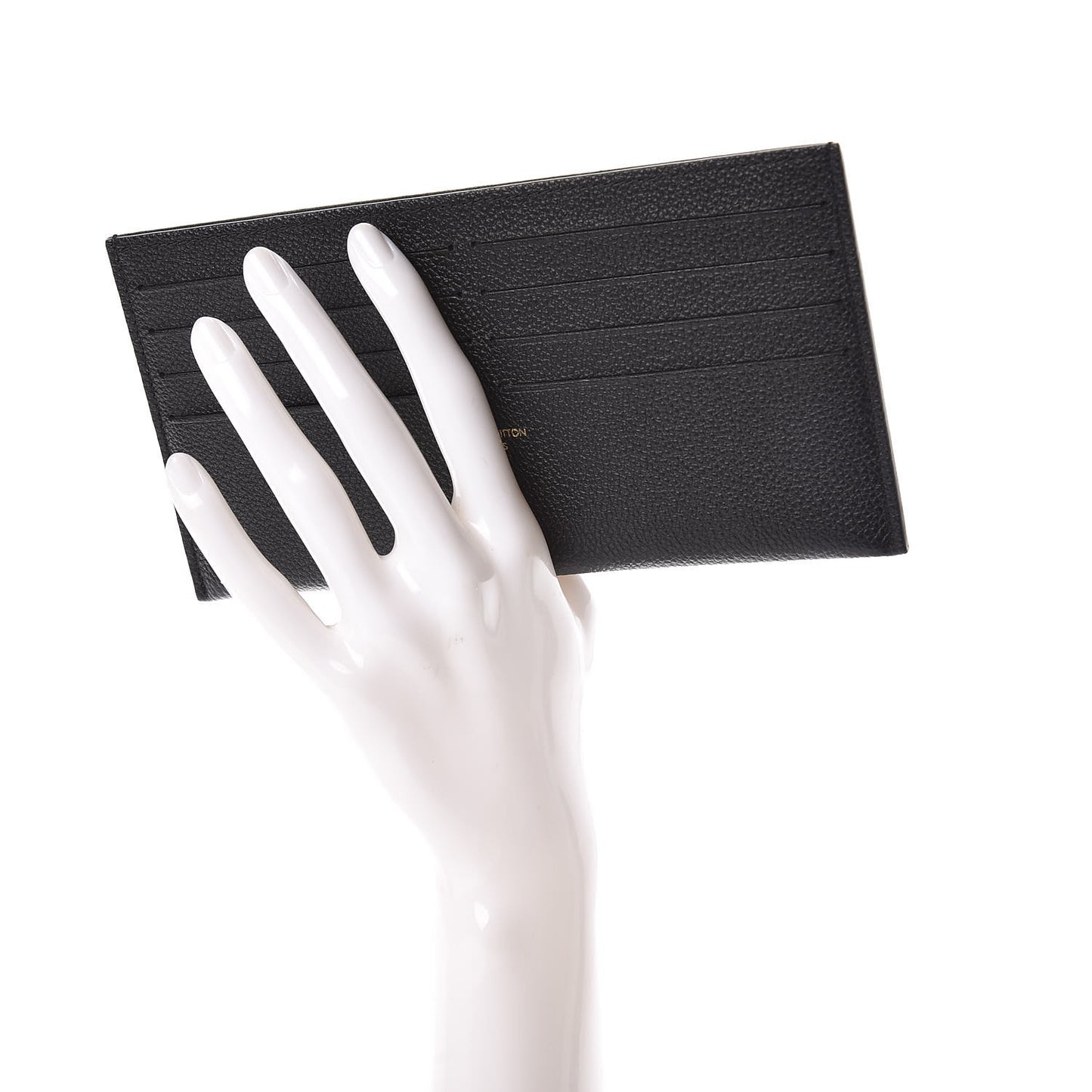 Calfskin Felicie Chain Wallet Card Holder Insert Black
