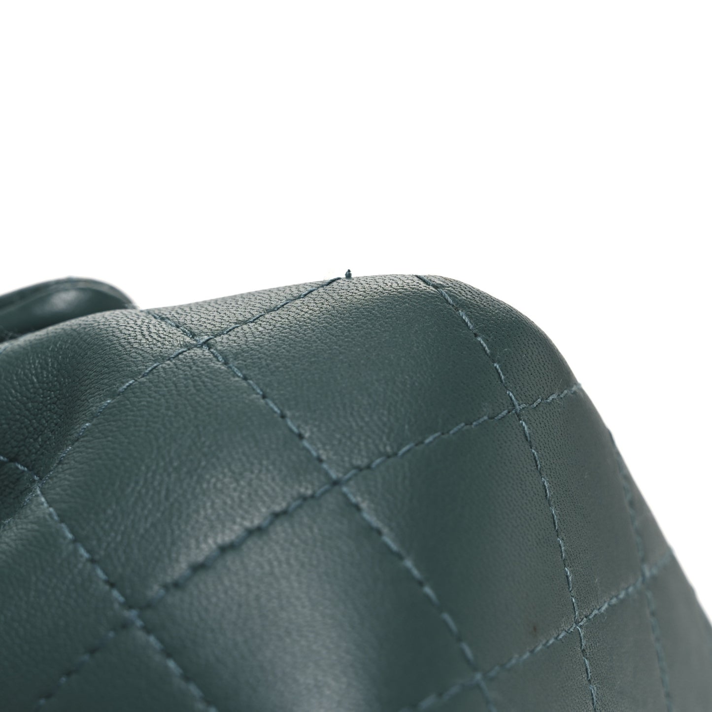 Lambskin Quilted Mini Rectangular Flap Dark Green