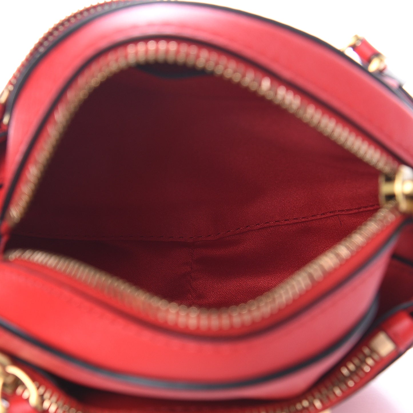 Calfskin VLogo Round Crossbody Bag Rouge Pur