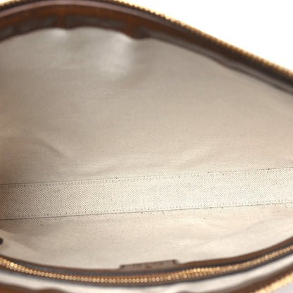 Gucci GG Supreme Monogram Azalea Calfskin Retro Interlocking G Wristlet Messenger Bag Beige Ebony Brown Sugar Beige Ebony Brown Sugar 5 of 10