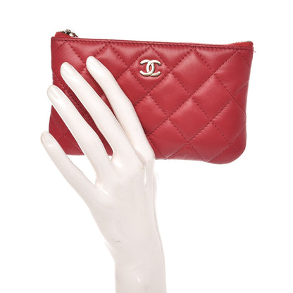 Chanel Lambskin Quilted Small Cosmetic Case Dark Pink 2 of 10