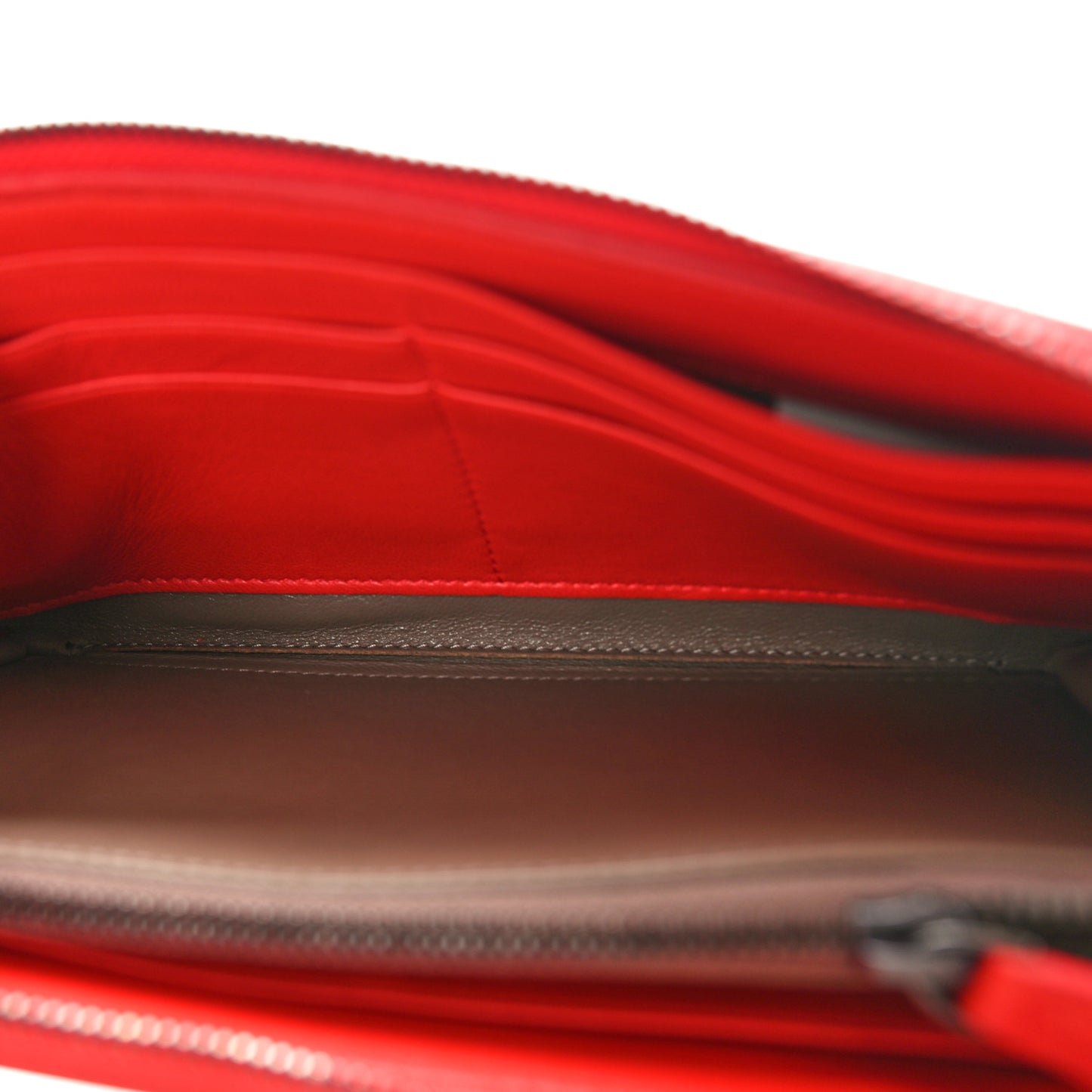 Nappa Intrecciato Wristlet Zip Wallet Red