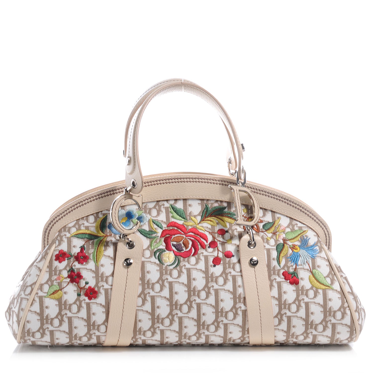Christian Dior Monogram Vintage Flowers Frame Satchel 1 of 8