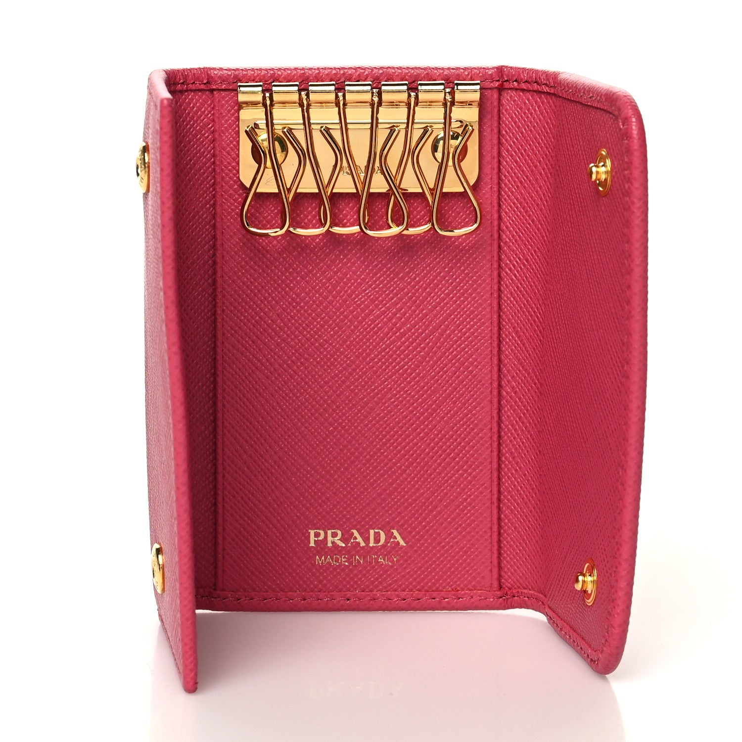 Prada Saffiano Metal 6 Key Holder Peonia 5 of 7