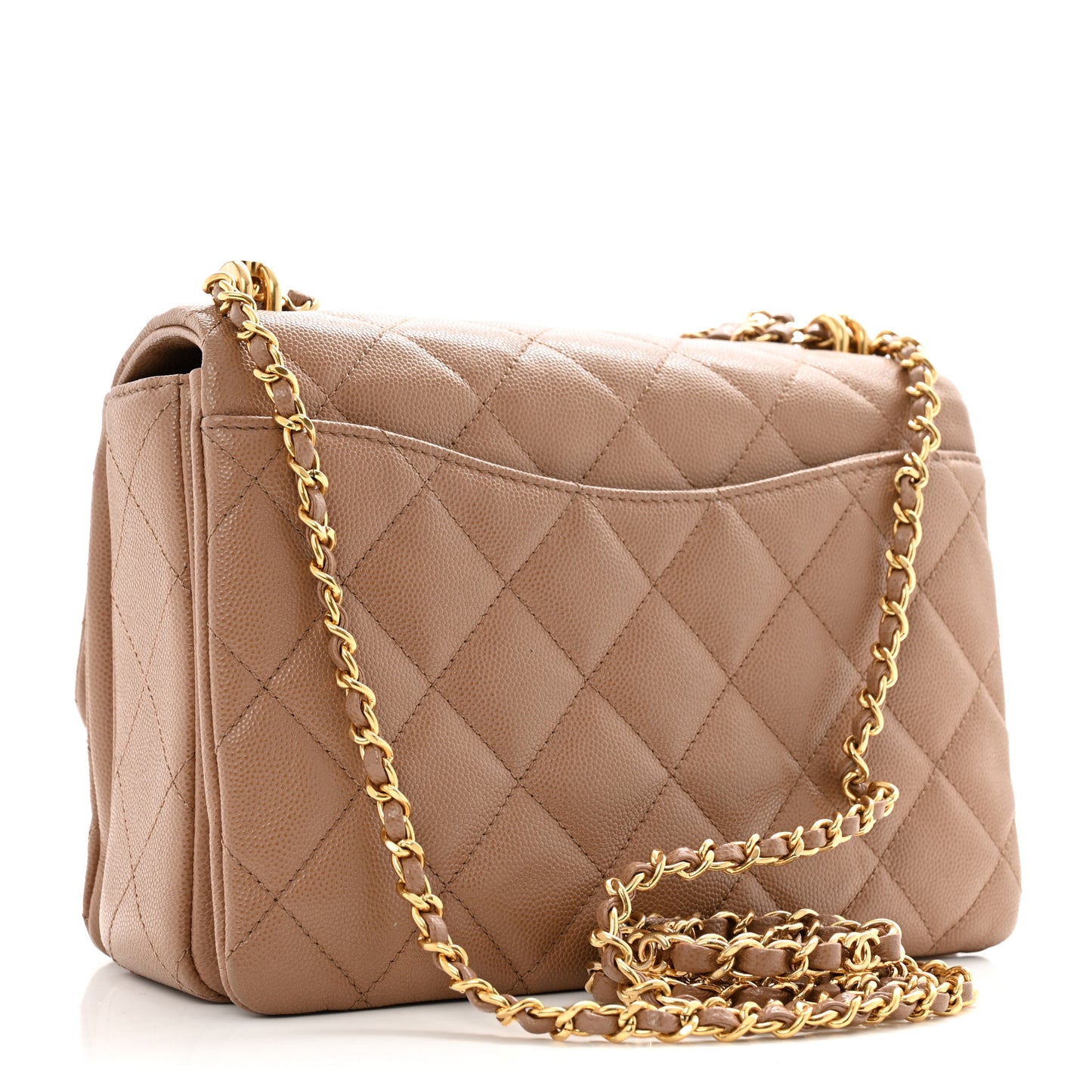 Caviar Quilted Coco First Flap Beige