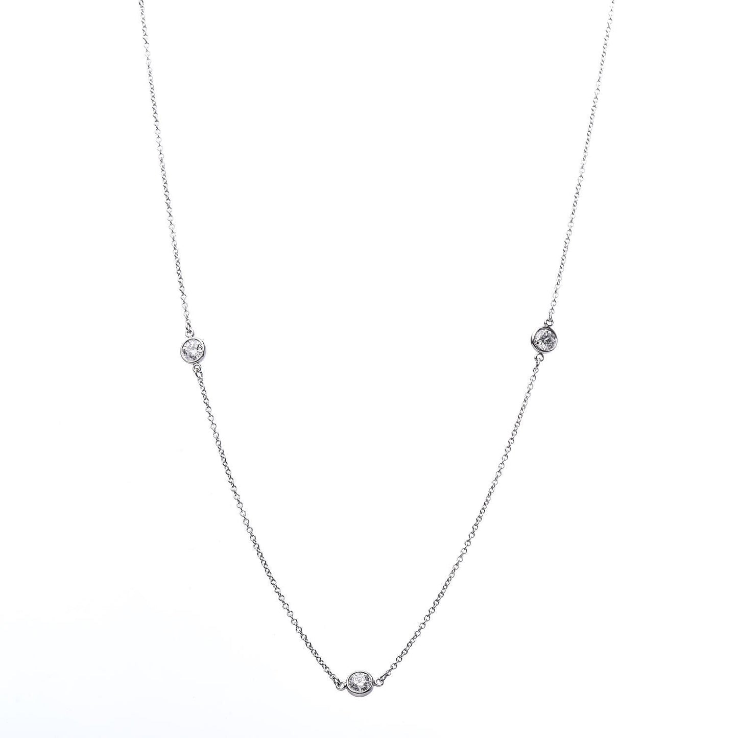 Platinum Elsa Peretti Diamonds by the Yard 5 Station Necklace