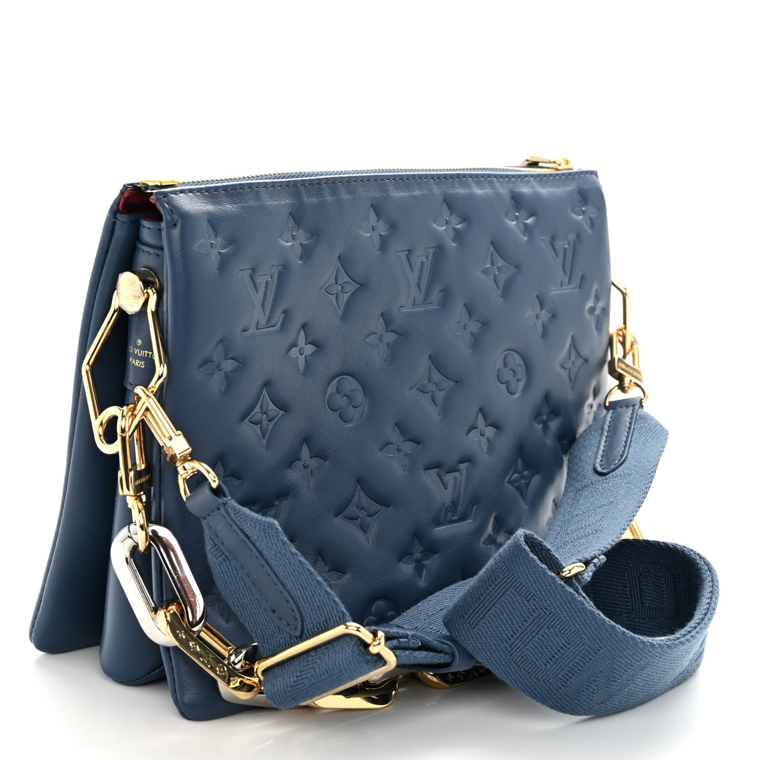 Louis Vuitton Lambskin Embossed Monogram Coussin PM Storm 3 of 9