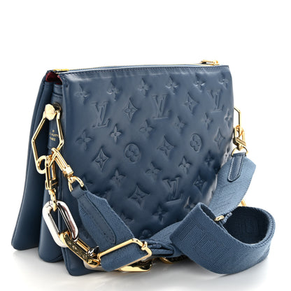 Louis Vuitton Lambskin Embossed Monogram Coussin PM Storm 3 of 9