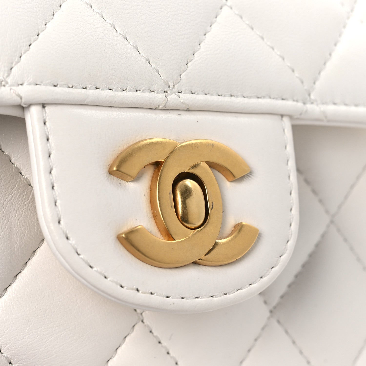 Chanel Lambskin Quilted Mini Flap Top Handle Bag White 12 of 12