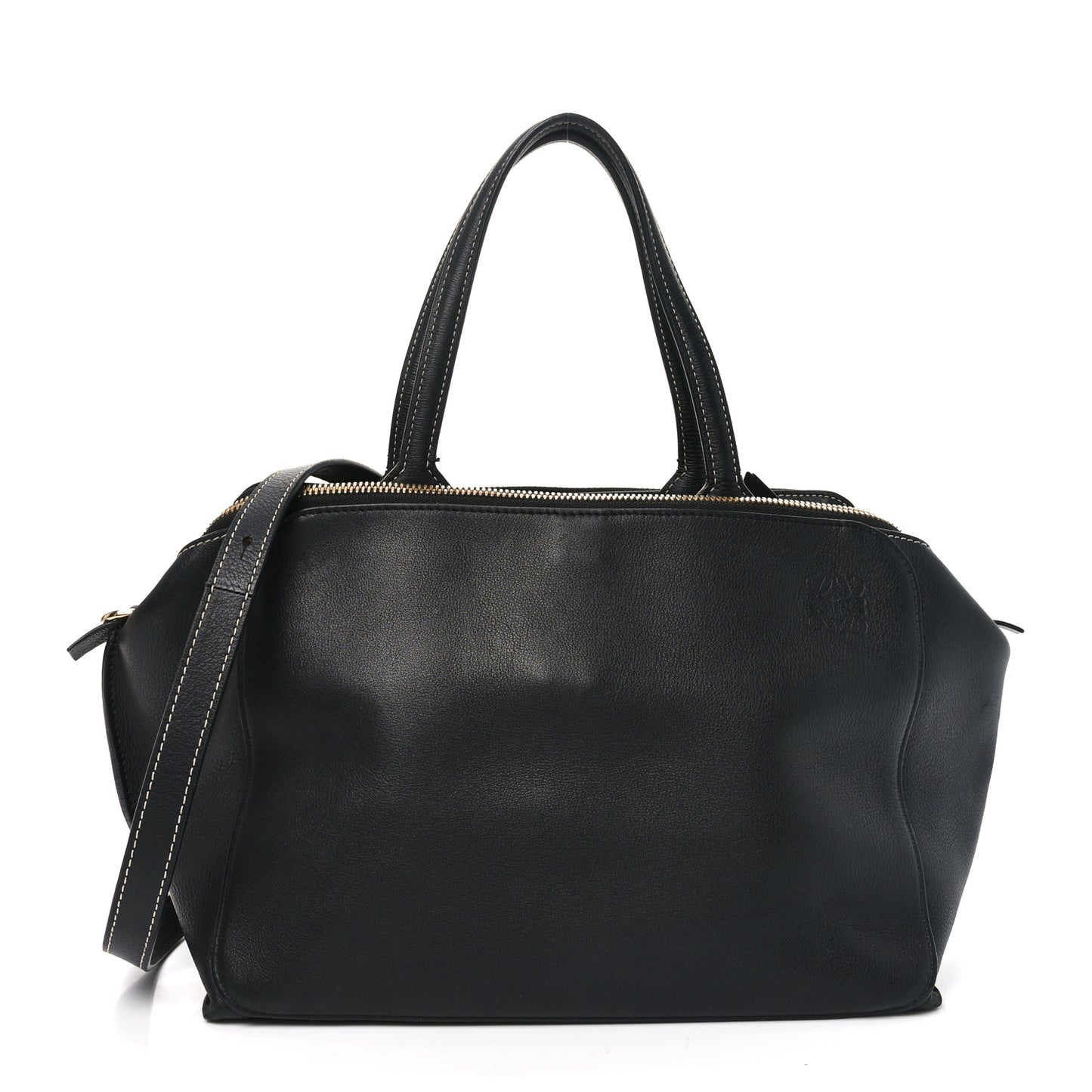 Calfskin Triple Zip Tote Black