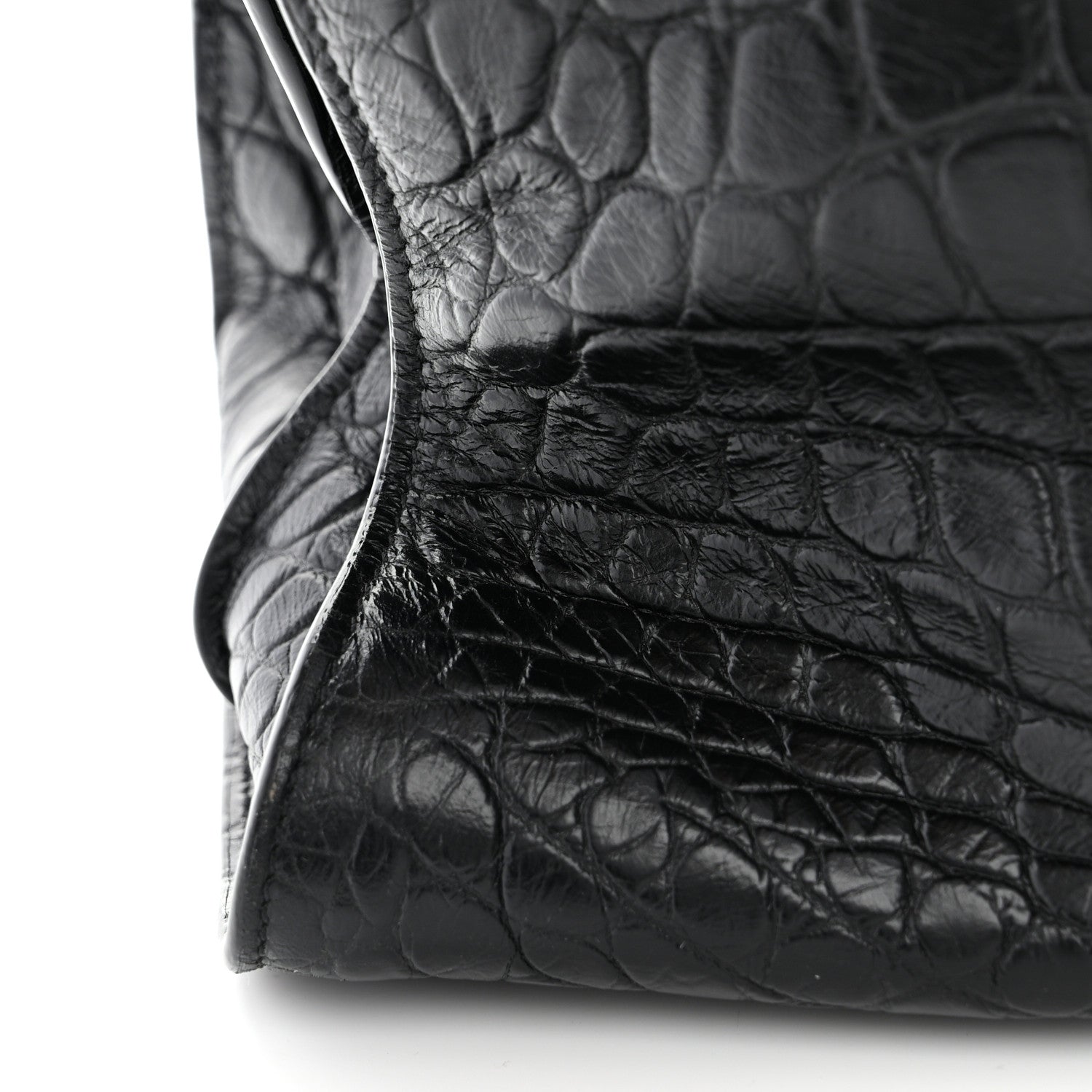 Saint Laurent SAINT LAURENT Calfskin Crocodile Embossed Large Thin Sac De Jour Black 14 of 17