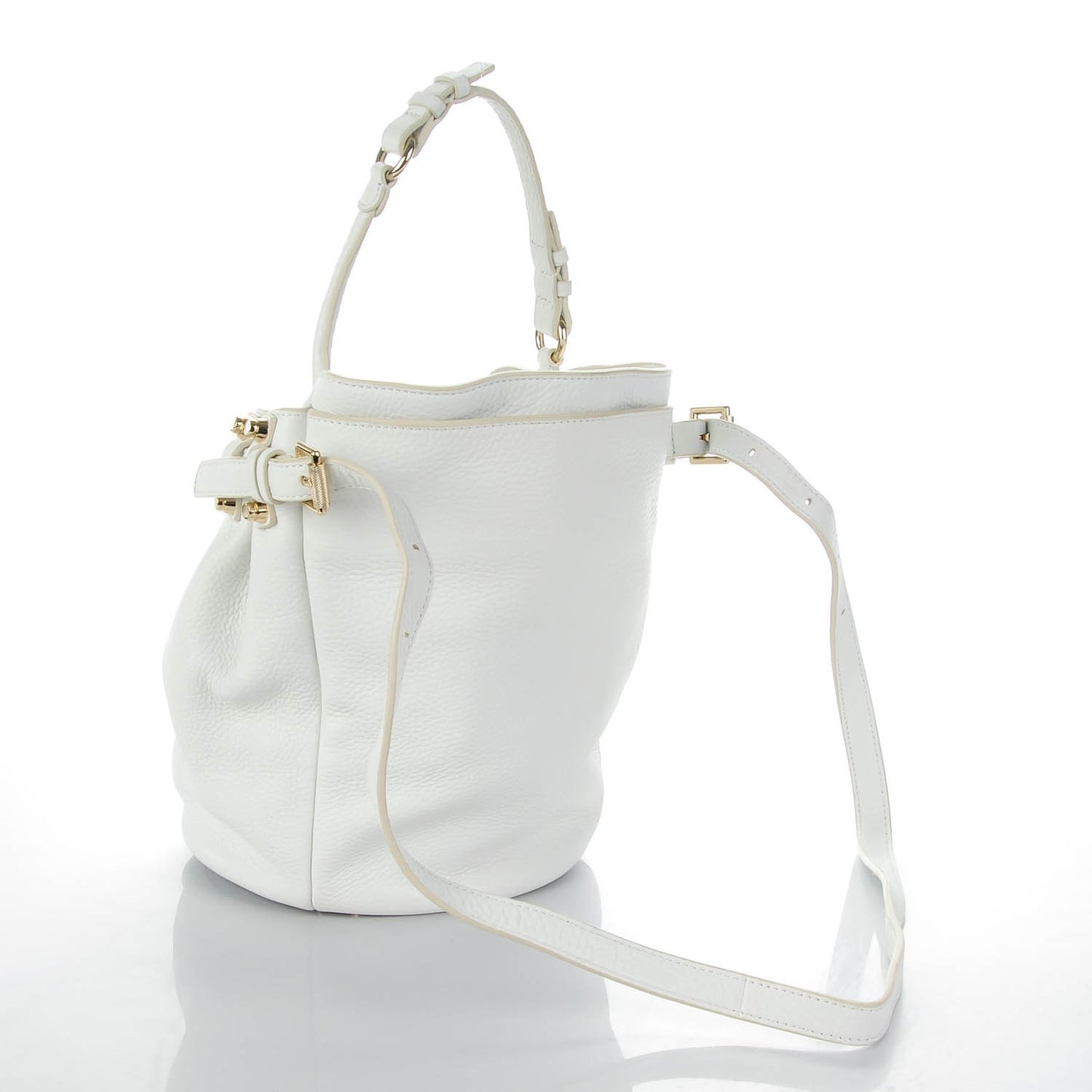Pebbled Lambskin Diego Bucket Bag Peroxide
