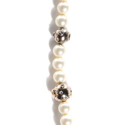 Chanel Crystal Pearl Cluster CC Long Necklace Light Gold 4 of 6