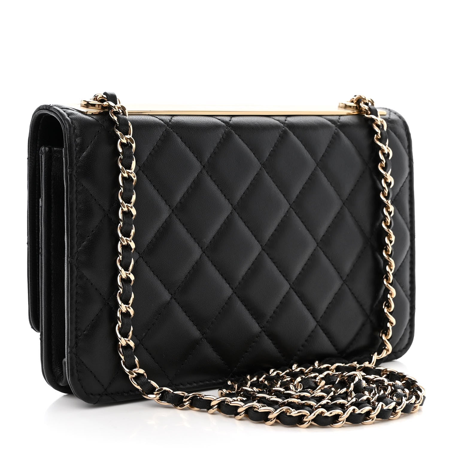 Chanel Lambskin Quilted Trendy CC Wallet On Chain WOC Black 3 of 15