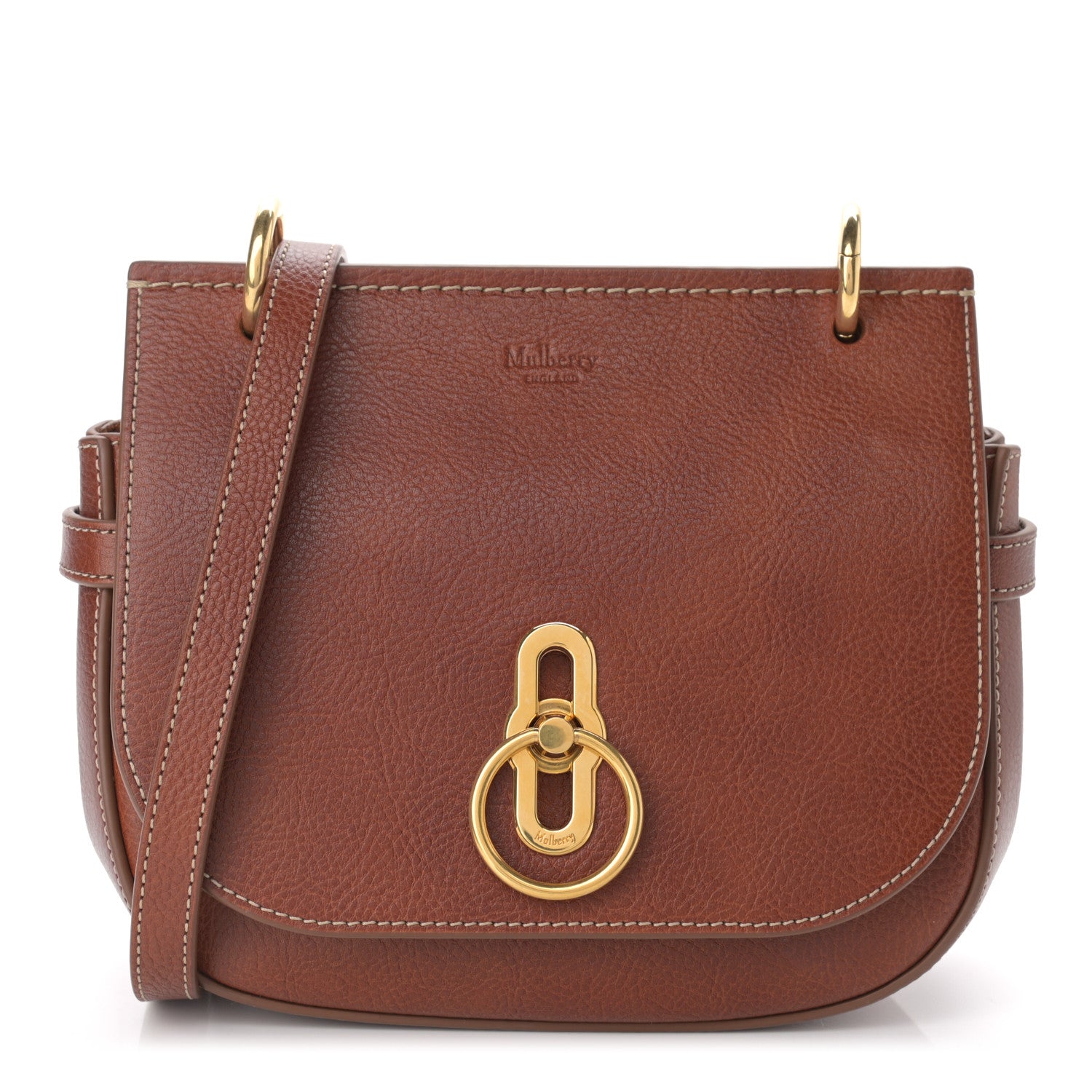Mulberry Small Classic Grain Calfskin Amberley Satchel Oak 1 of 9