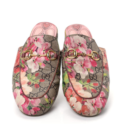 Gucci GG Supreme Monogram Blooms Womens Princetown Slippers 37 Beige Multicolor Dry Rose 4 of 9